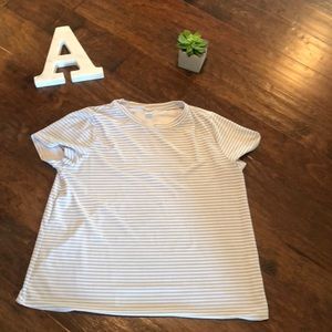 Gray and white striped Tee Shirt